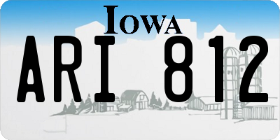 IA license plate ARI812