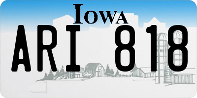 IA license plate ARI818