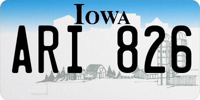 IA license plate ARI826