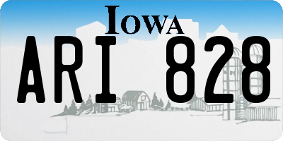 IA license plate ARI828
