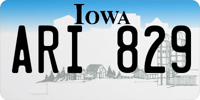 IA license plate ARI829