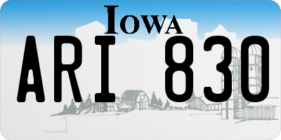 IA license plate ARI830