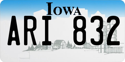 IA license plate ARI832