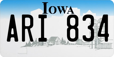 IA license plate ARI834
