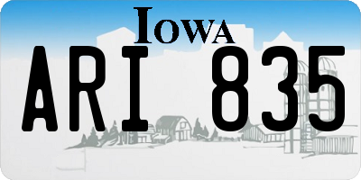 IA license plate ARI835