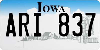 IA license plate ARI837