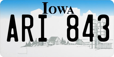 IA license plate ARI843