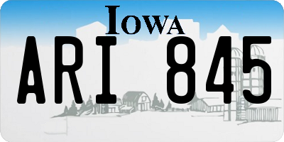 IA license plate ARI845