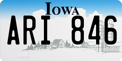 IA license plate ARI846