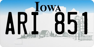IA license plate ARI851