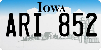 IA license plate ARI852