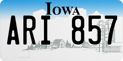 IA license plate ARI857