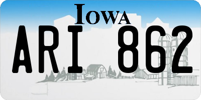 IA license plate ARI862