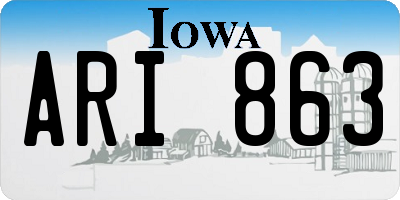 IA license plate ARI863