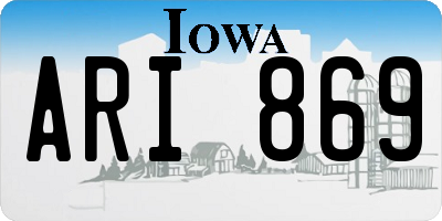 IA license plate ARI869