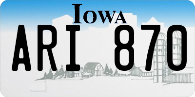 IA license plate ARI870