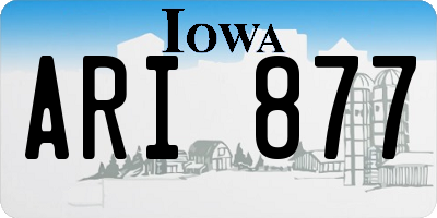 IA license plate ARI877