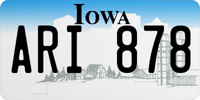 IA license plate ARI878