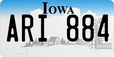 IA license plate ARI884