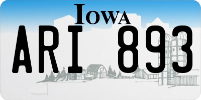 IA license plate ARI893