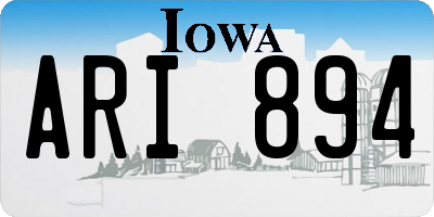 IA license plate ARI894