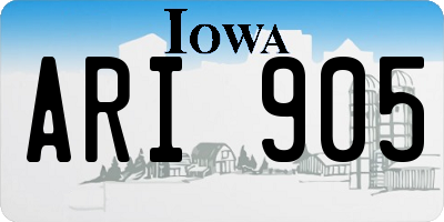 IA license plate ARI905