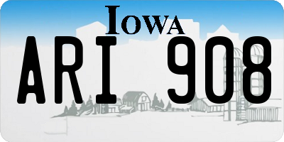 IA license plate ARI908