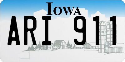 IA license plate ARI911