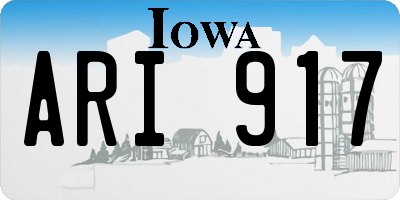 IA license plate ARI917