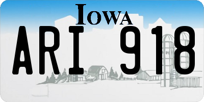 IA license plate ARI918