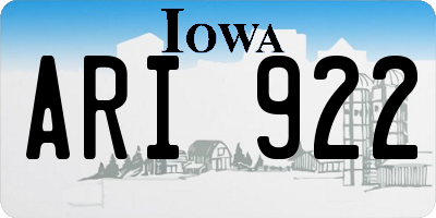 IA license plate ARI922