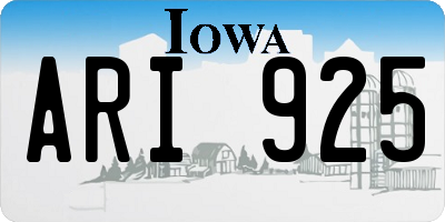 IA license plate ARI925