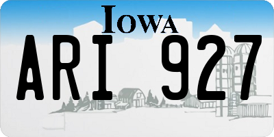 IA license plate ARI927
