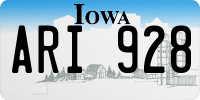 IA license plate ARI928