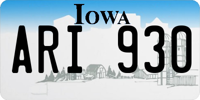 IA license plate ARI930