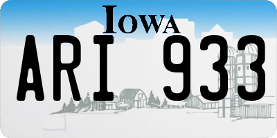 IA license plate ARI933