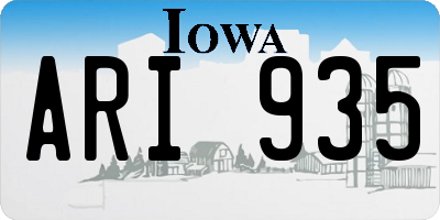 IA license plate ARI935