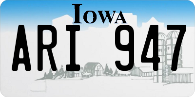 IA license plate ARI947