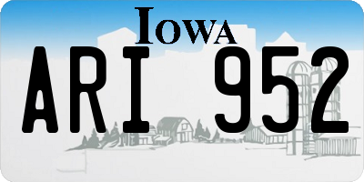 IA license plate ARI952