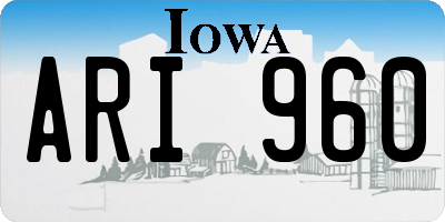 IA license plate ARI960