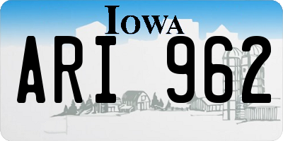IA license plate ARI962