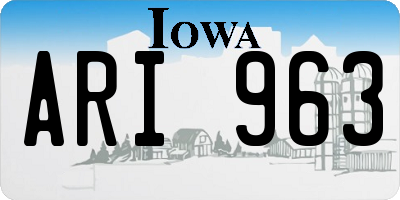 IA license plate ARI963