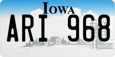 IA license plate ARI968