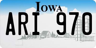 IA license plate ARI970