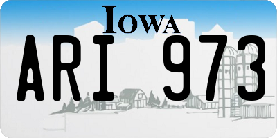 IA license plate ARI973