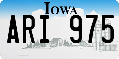 IA license plate ARI975