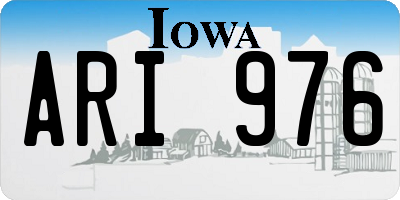 IA license plate ARI976