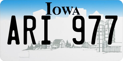 IA license plate ARI977