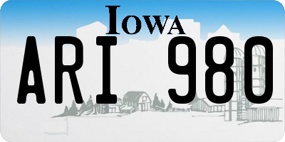 IA license plate ARI980