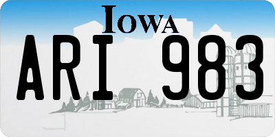 IA license plate ARI983